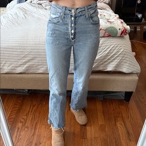 AMO High Rise Kick Crop Jeans
